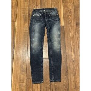 True Religion World Tour Legging Jeans Womens Size 26 Dark Wash Denim